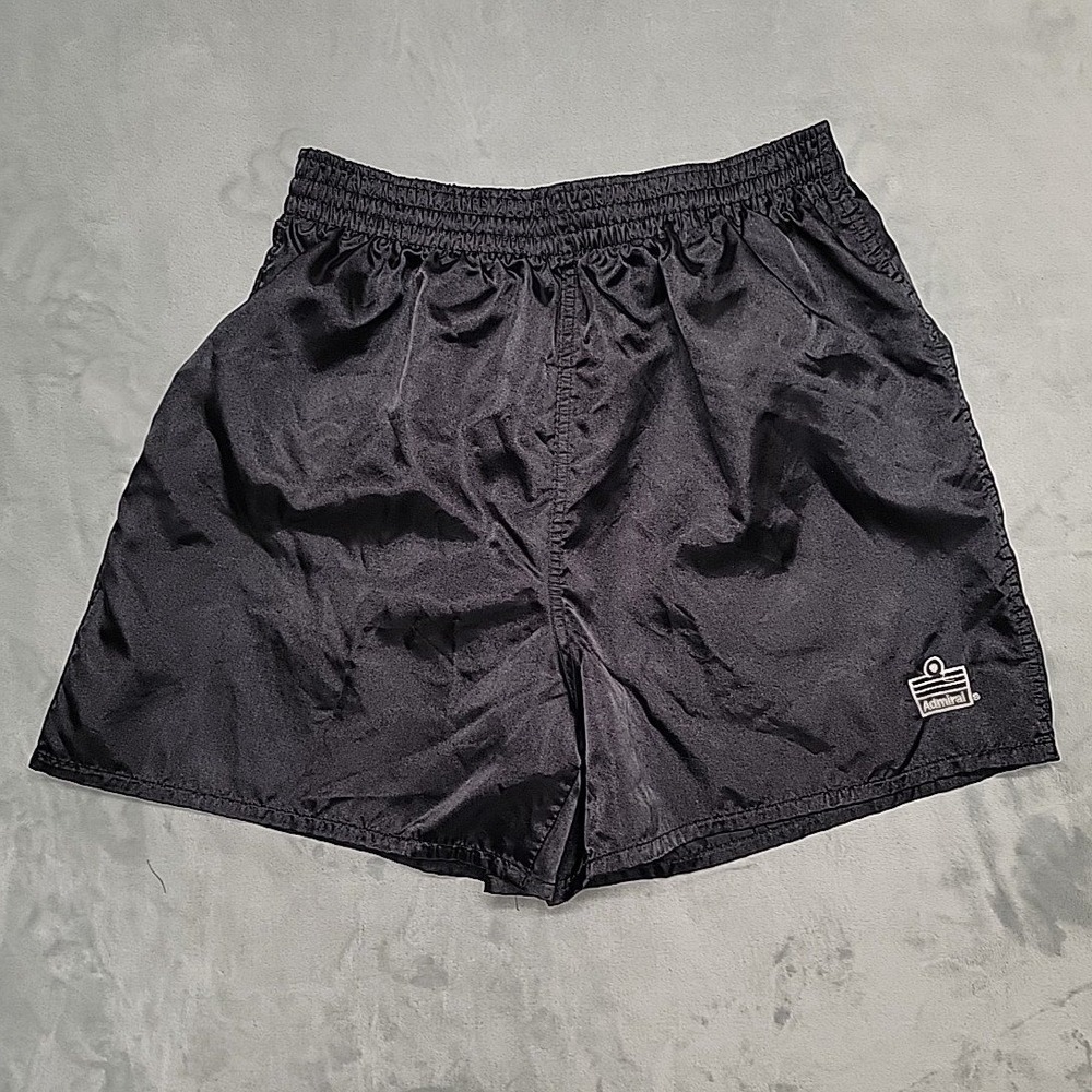 VTG Admiral Shorts Men AXL Black Soccer Athletic Gym Running Satin Made In USA